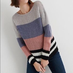 Lucky Brand stripe pullover wool blend sweater